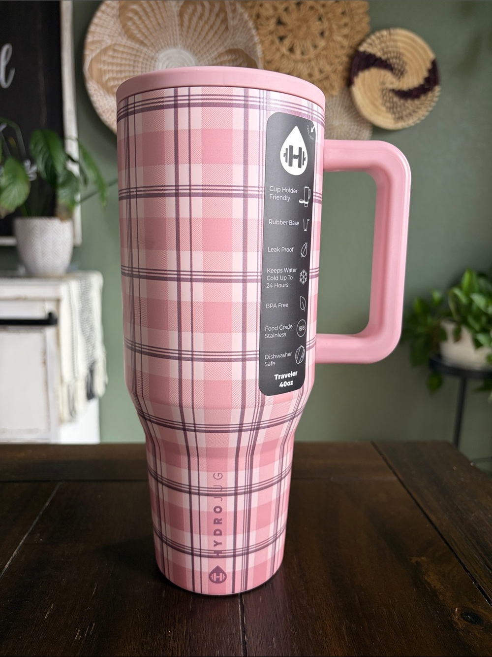Hydrojug TRAVELER 40OZ in PILLOW TALK PLAID!